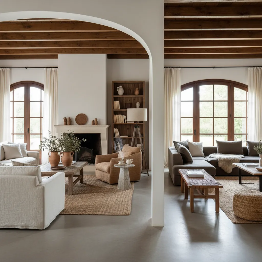 Salón amplio de chalet con varias zonas de uso bien definidas