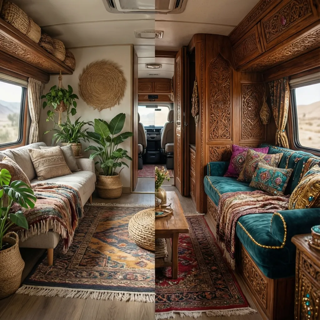 Bohemian vs Gypsy Caravan Interior Design Key Style Differences