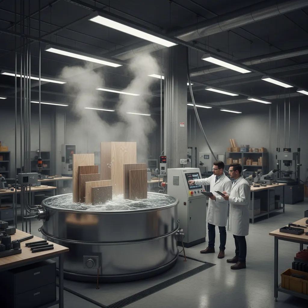 Laboratory boiling water test for waterproof plywood samples