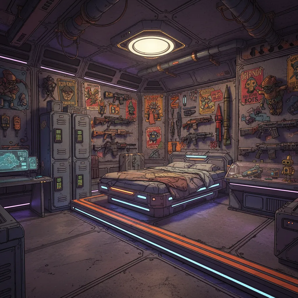 fully customized Sanctuary player room with multiple decorations and trophies