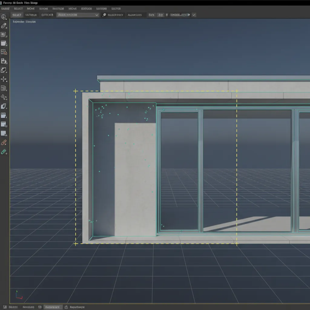 box selection tool selecting vertices and faces in a 3D model