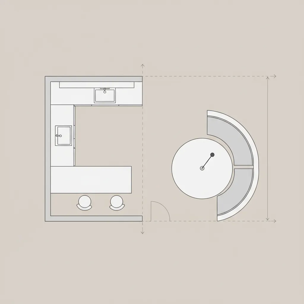 diagram showing centered pendant placement above breakfast table