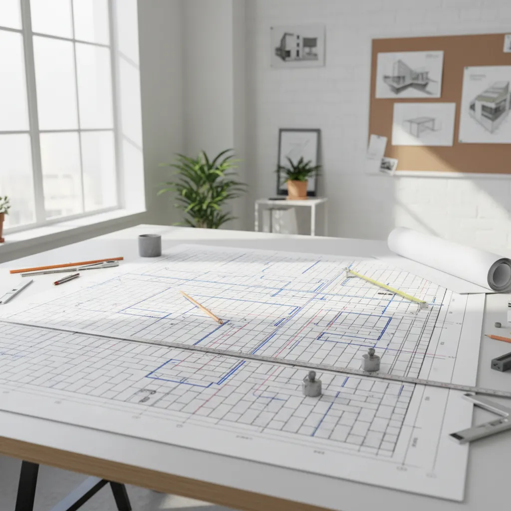 brick floor grid layout planning with measurements
