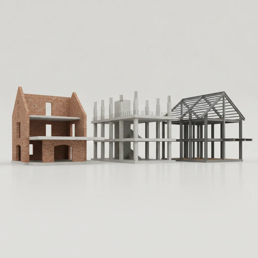 Brick vs Concrete vs Steel Frame for a 1200 Sq Ft House: Material Requirement Comparison