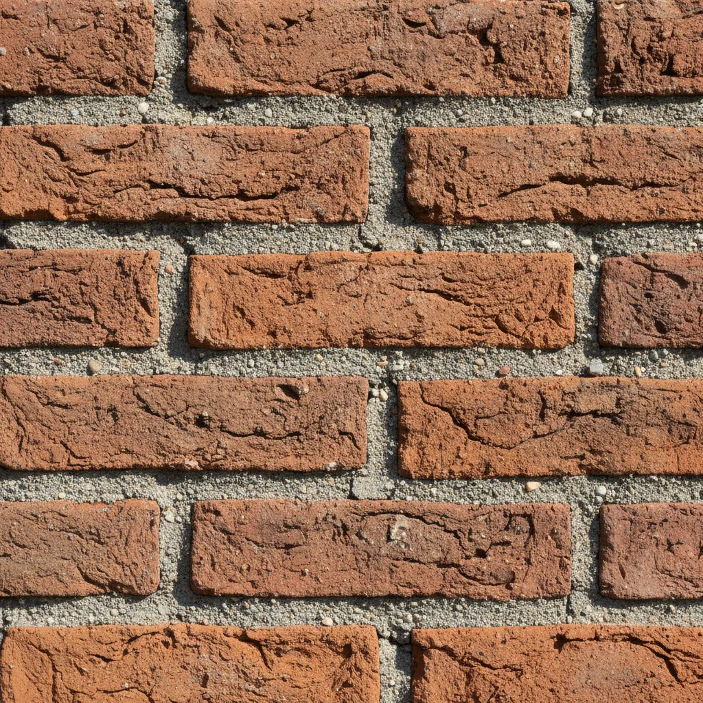 Detalle de juntas de mortero en muro de ladrillo