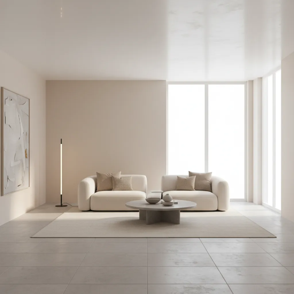 light colored ceiling helping reflect light across a room