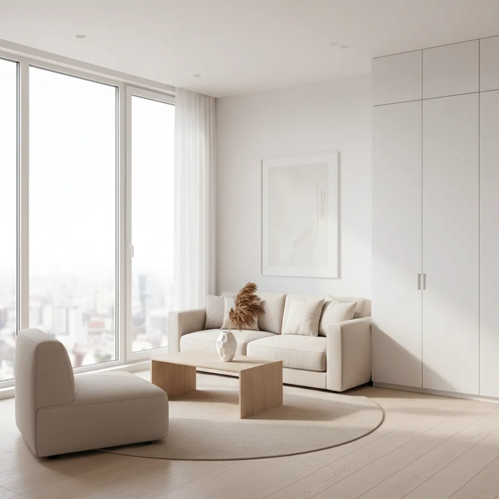 không gian nhà nhỏ dùng màu sáng và ánh sáng tự nhiên