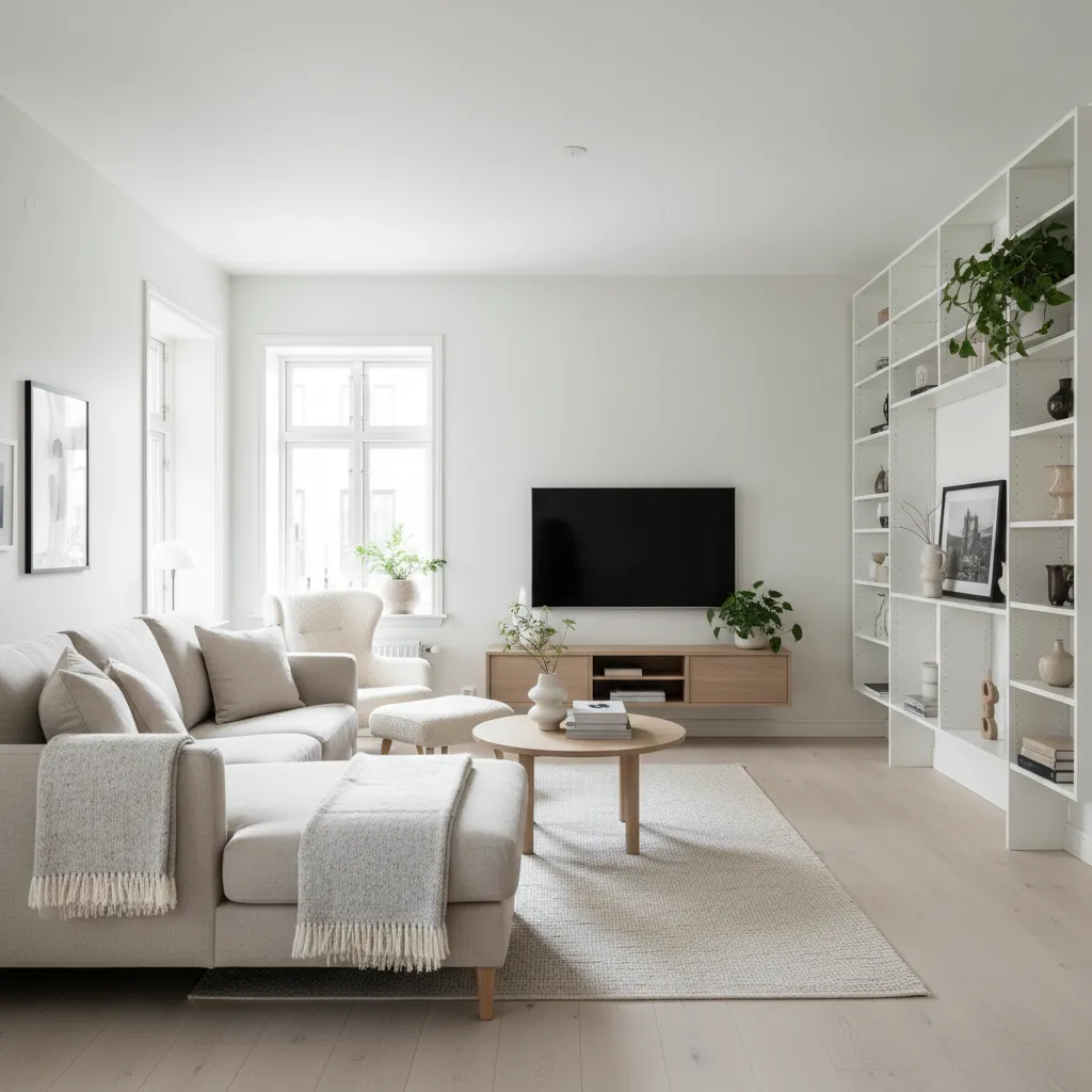Apartamento pequeño con colores claros que amplían el espacio visualmente