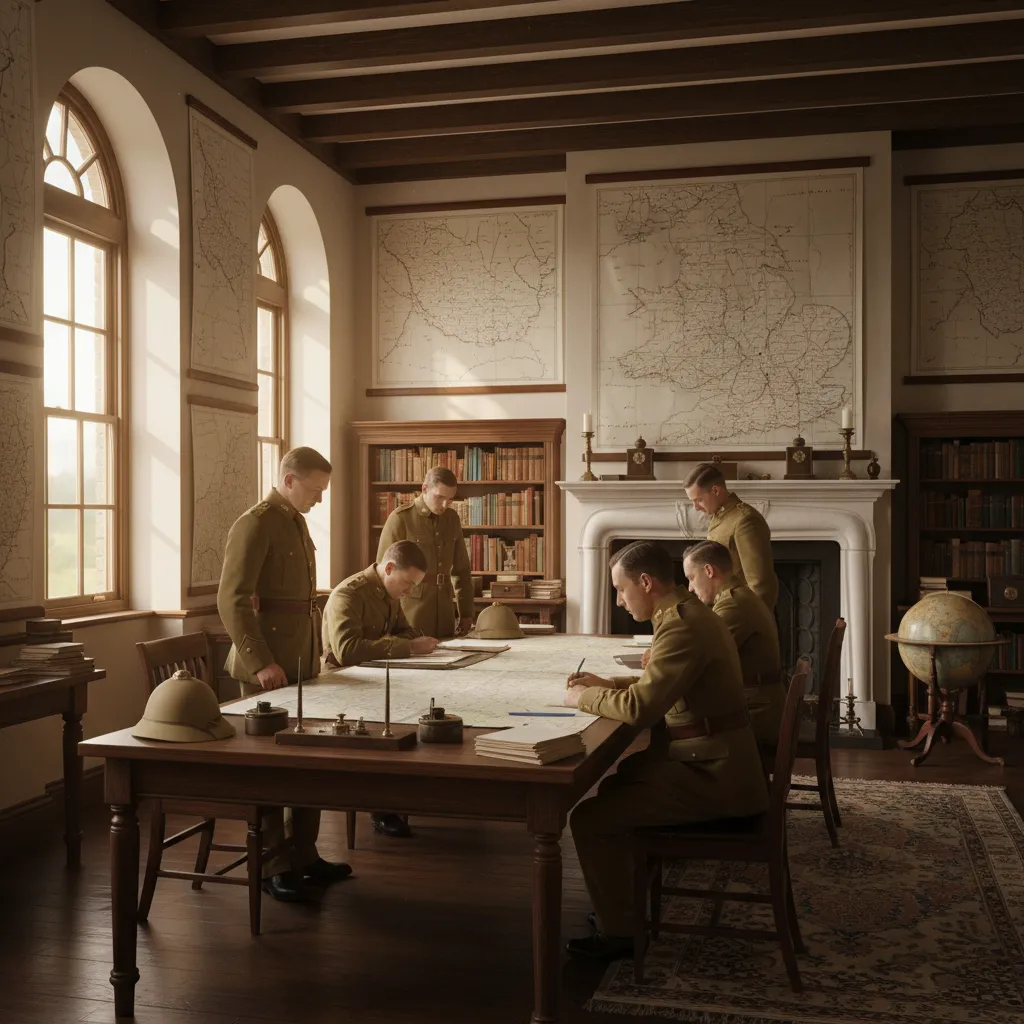 British Indian Army officers coordinating military reorganization planning