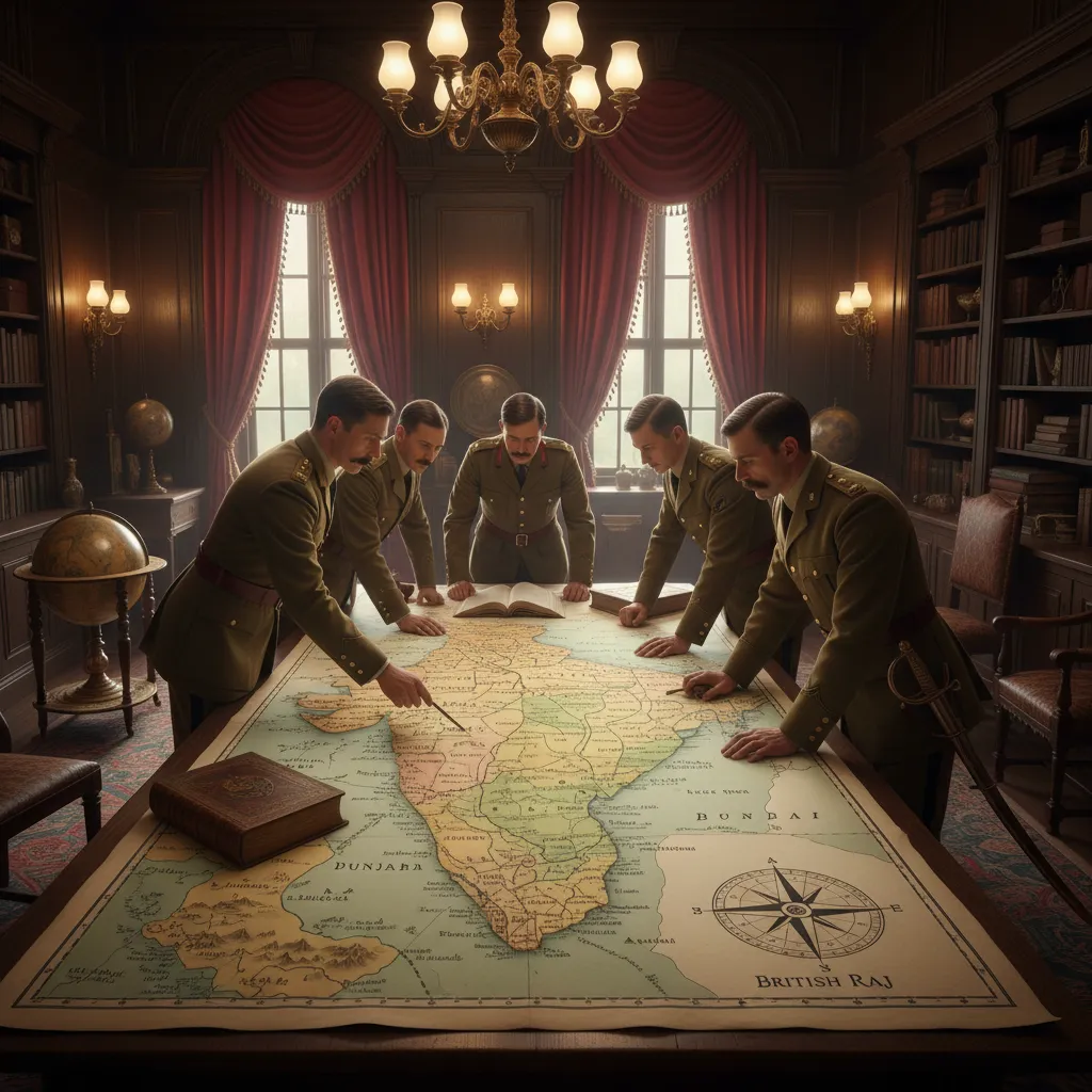 British India strategic map used in military administration planning