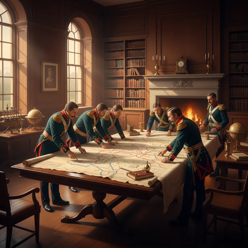 Strategic military map showing command structure planning in colonial India