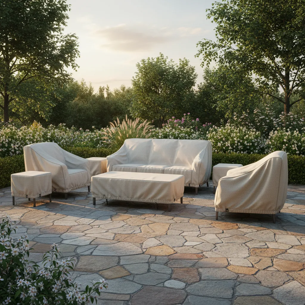 covered bronze patio furniture protected from rain