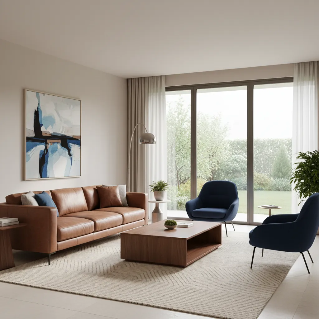 Brown and Blue Living Room Design Trends Used by Interior Designers