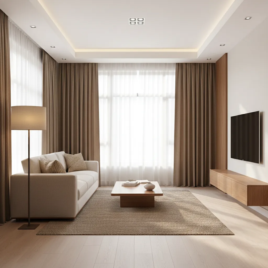 How to Optimize Lighting When Using Brown Curtains in a Living Room