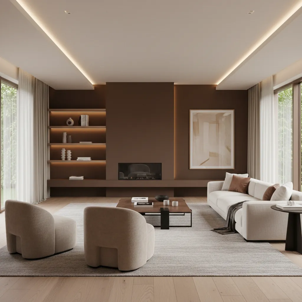 Diseños de pinturas para paredes en tonos marrones