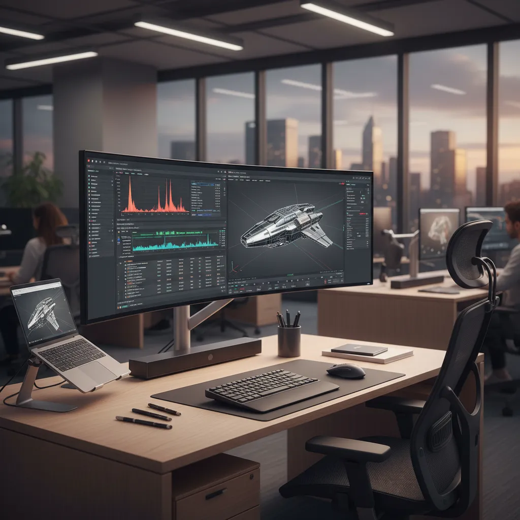 Developer testing 3D model performance in a web browser