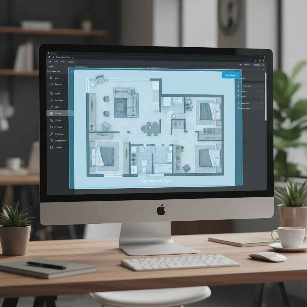 browser extension capturing a large online floor plan layout on screen