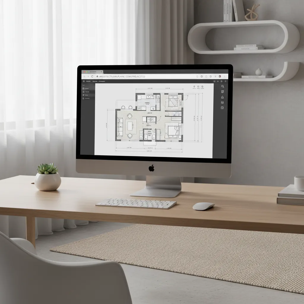 Web-based floor plan viewer open in a browser showing a residential layout