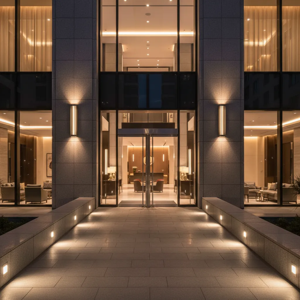 How Brushed Nickel Outdoor Lighting Is Used in Hospitality and Commercial Spaces