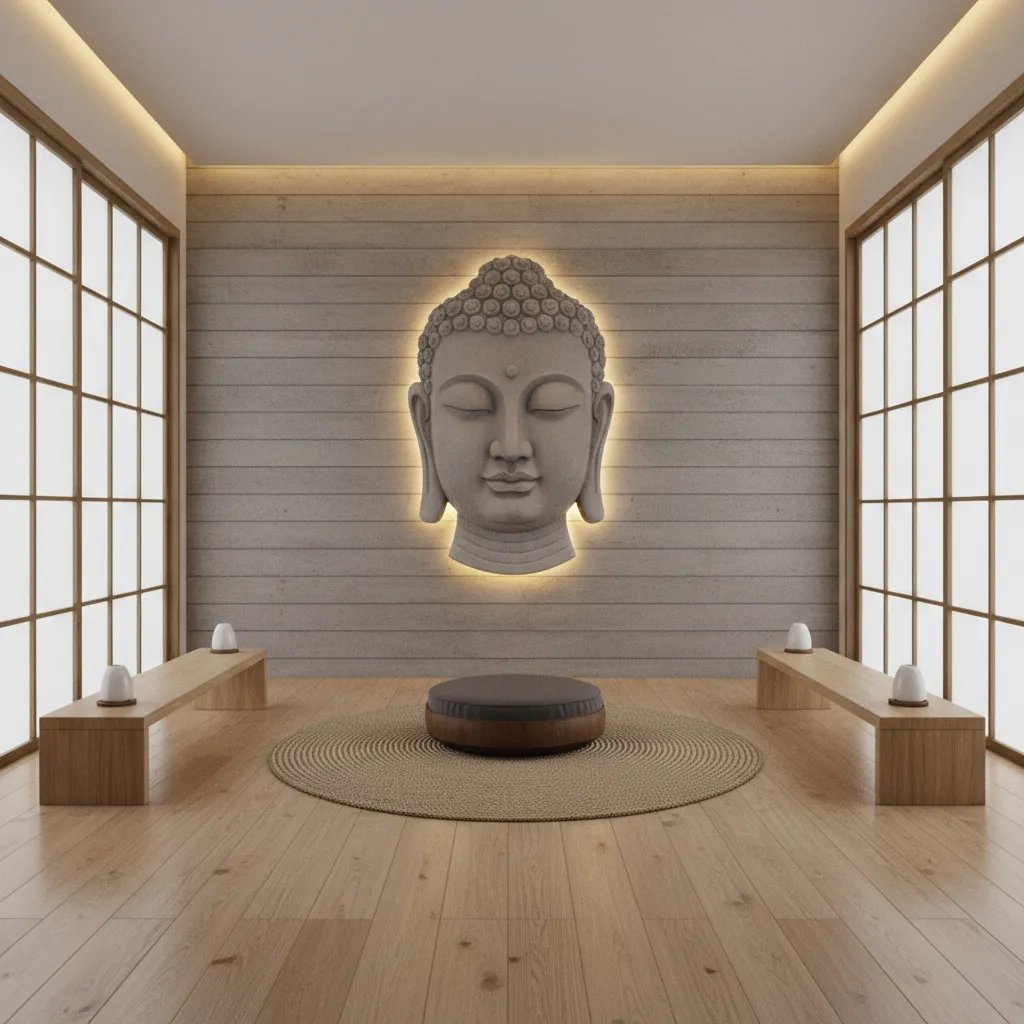 LED vs Halogen vs Ambient Lighting for Buddha Wall Art Displays