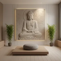 How to Position Lights to Create Depth and Serenity for Buddha Wall Art