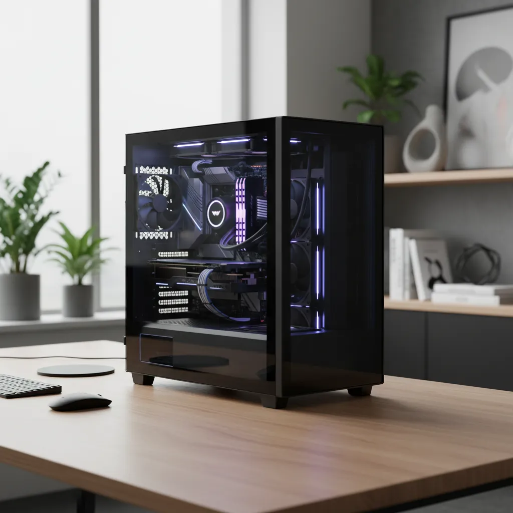 Affordable desktop PC tower used for 3D rendering workstation