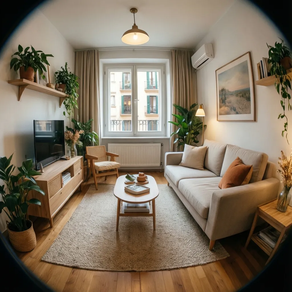 Apartamento pequeño decorado con presupuesto reducido en Barcelona