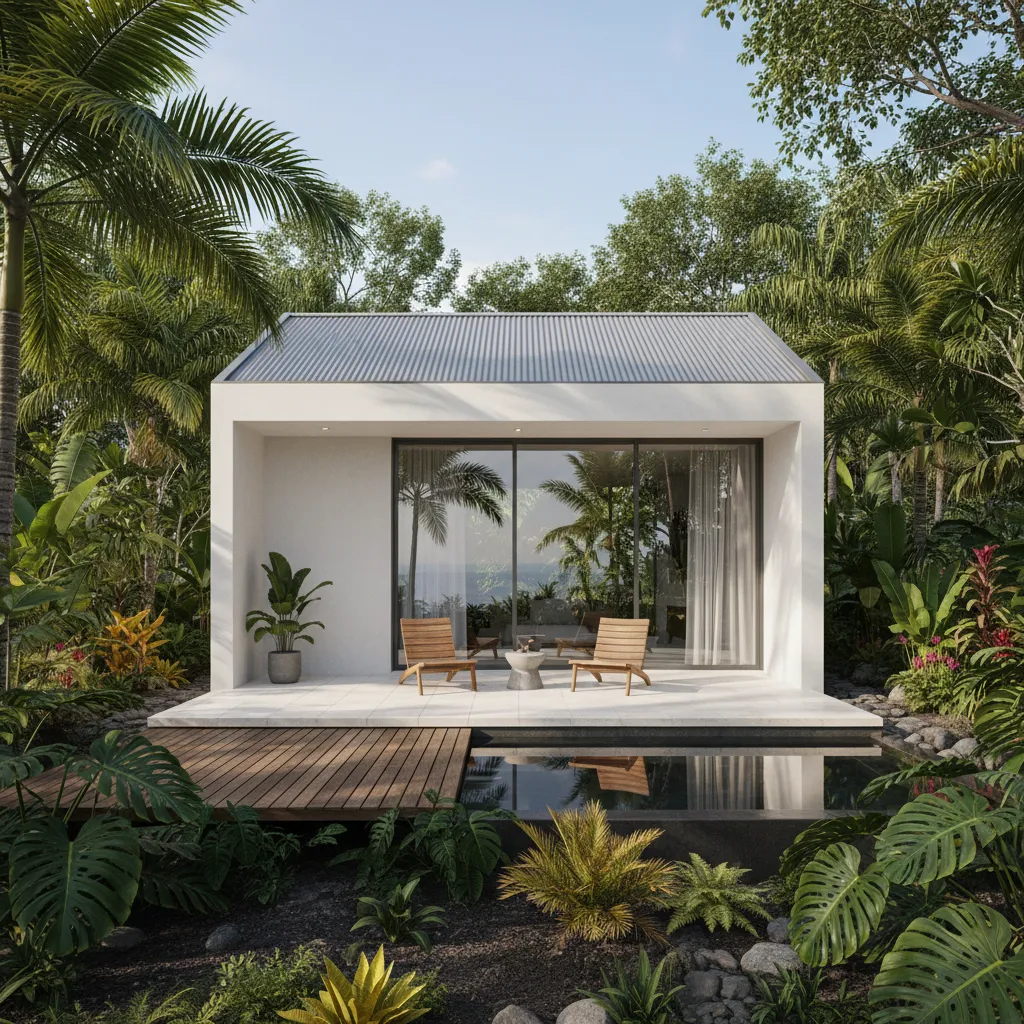 Casa moderna simple con diseño económico