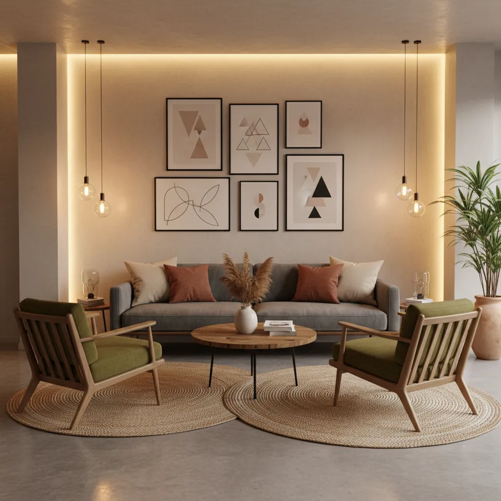 Interior de hotel moderno con diseño atractivo y presupuesto optimizado