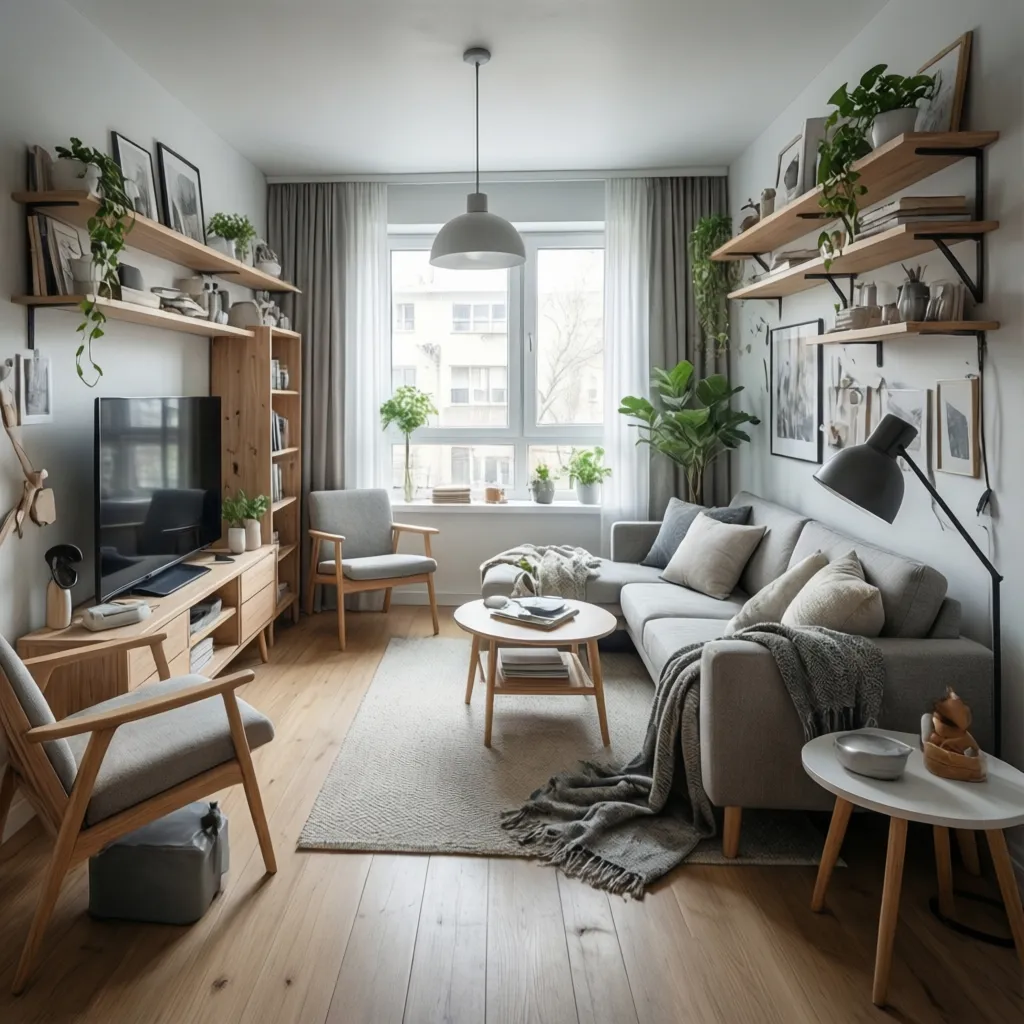 Pequeño apartamento moderno optimizado con diseño inteligente