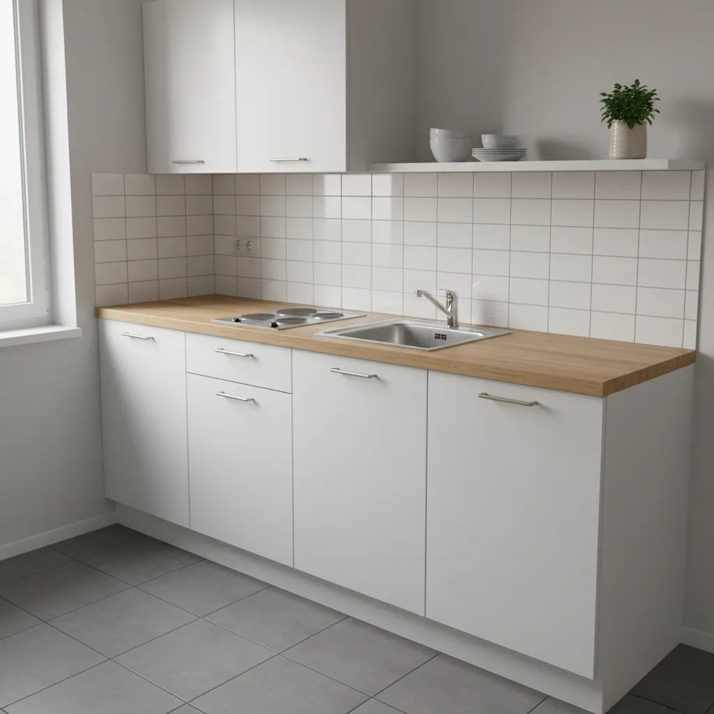 low cost kitchen materials laminate countertop and ceramic tile backsplash