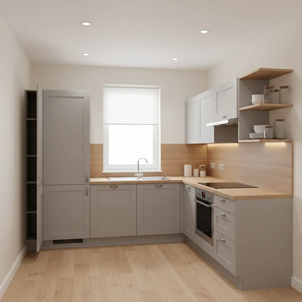 small budget kitchen remodel with stock cabinets and laminate countertops