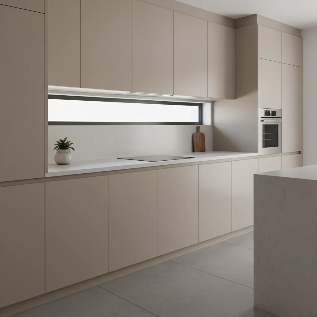 Affordable laminate modular kitchen cabinets with simple design