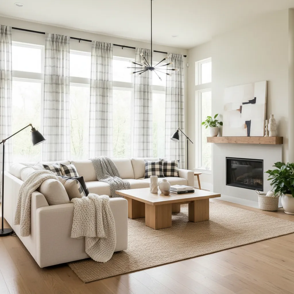 How Designers Style Buffalo Plaid Curtains