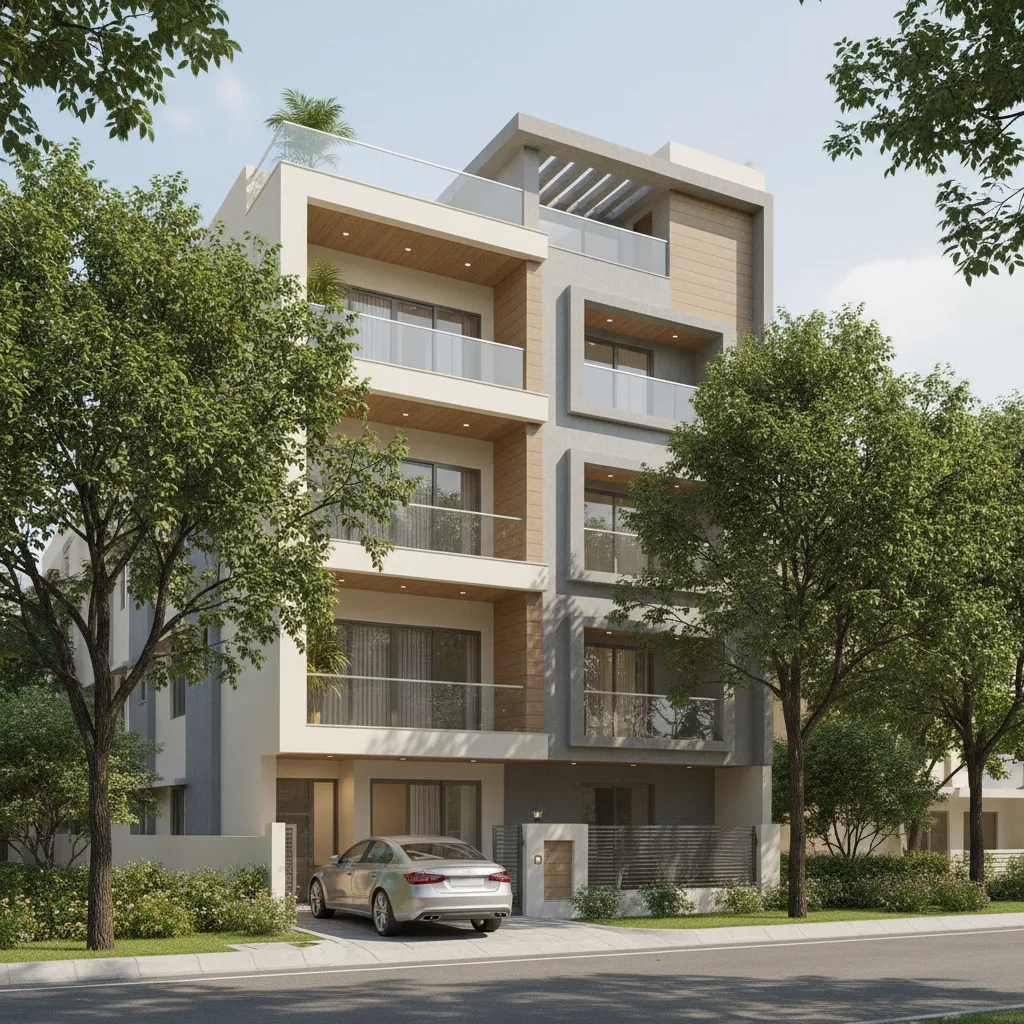 modern builder floor residence in HUDA residential neighborhood