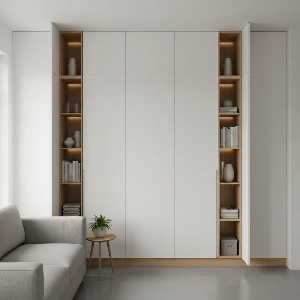 German apartment with floor to ceiling built in storage cabinets