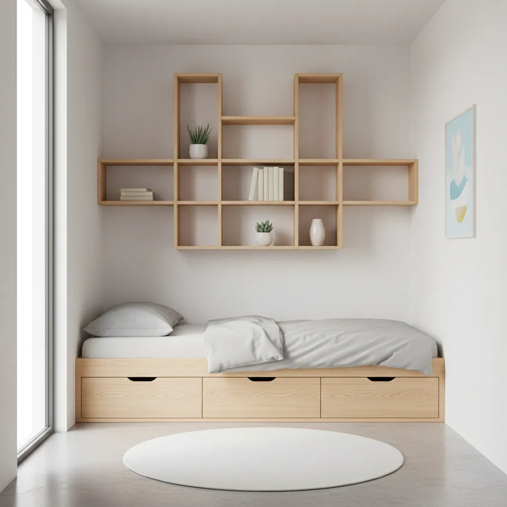 Built in storage solutions inside a compact modular home