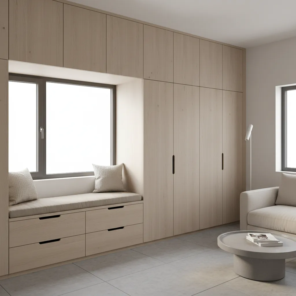 built in storage solutions in a small modern house interior