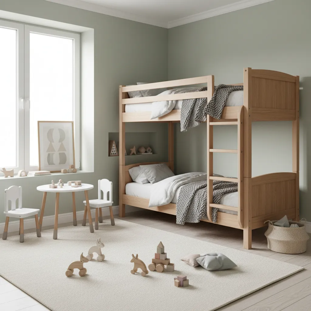 bunk bed setup creating space in grandchildren bedroom