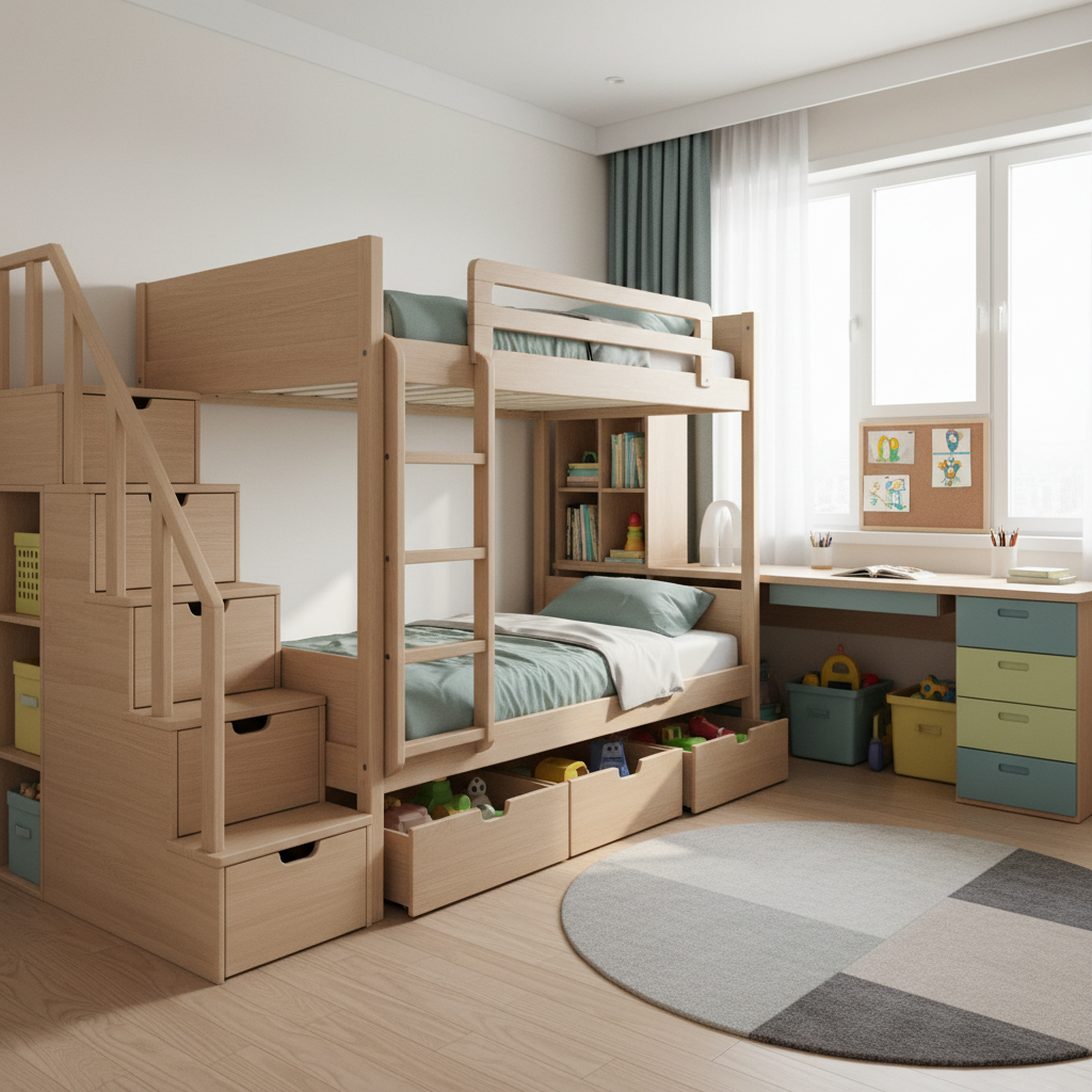 Boy and Girl Shared Room Too Small? Try Bunk Beds