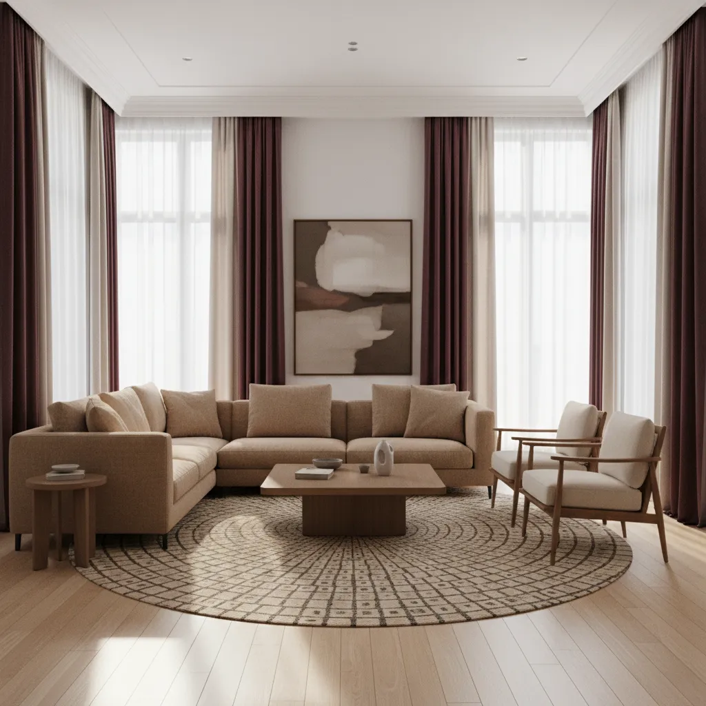 Best Fabric Types for Burgundy Living Room Curtains