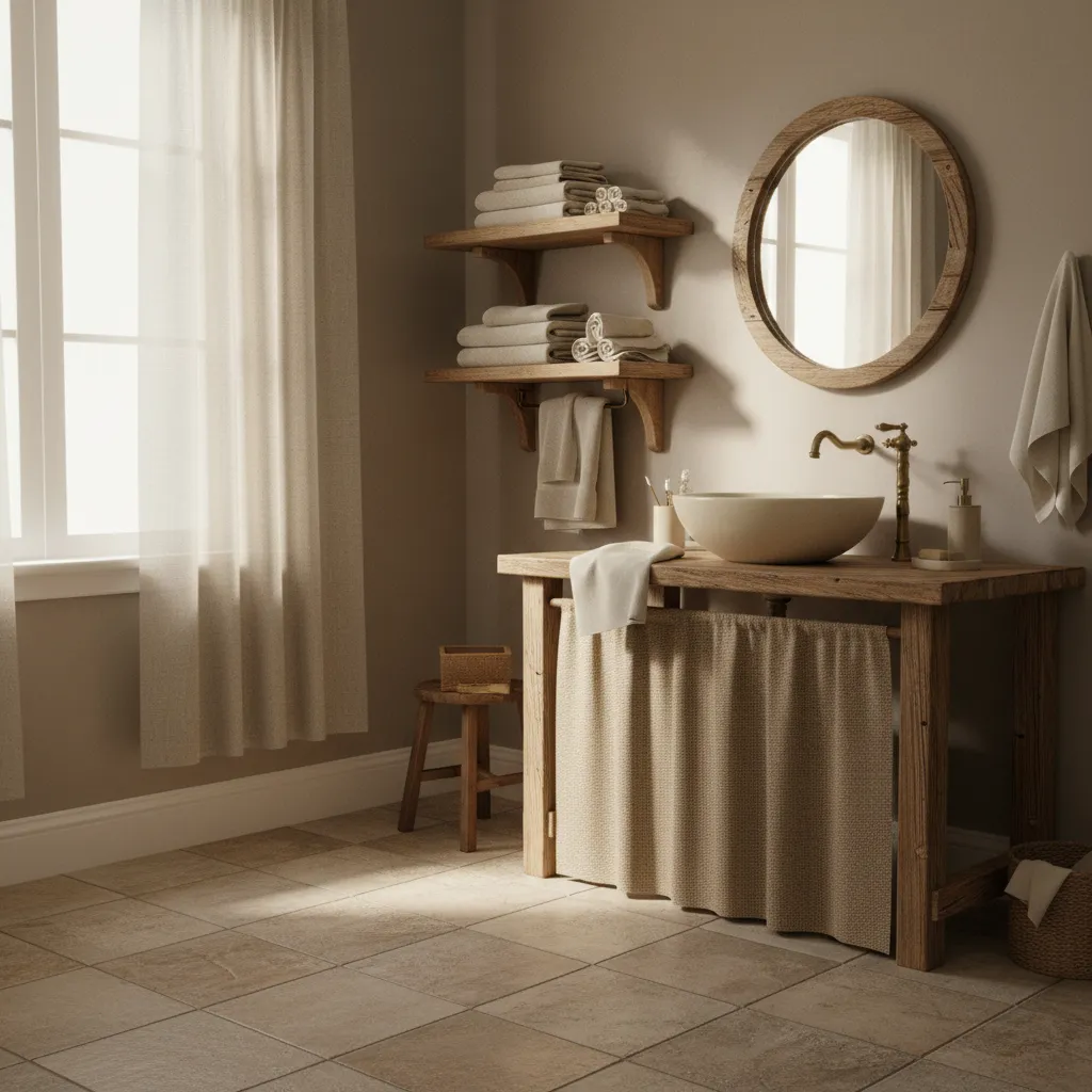 Burlap vs Linen vs Cotton for Rustic Bathroom Decor
