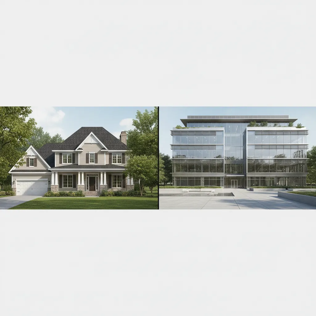 Conceptual comparison of residential address versus professional business office location