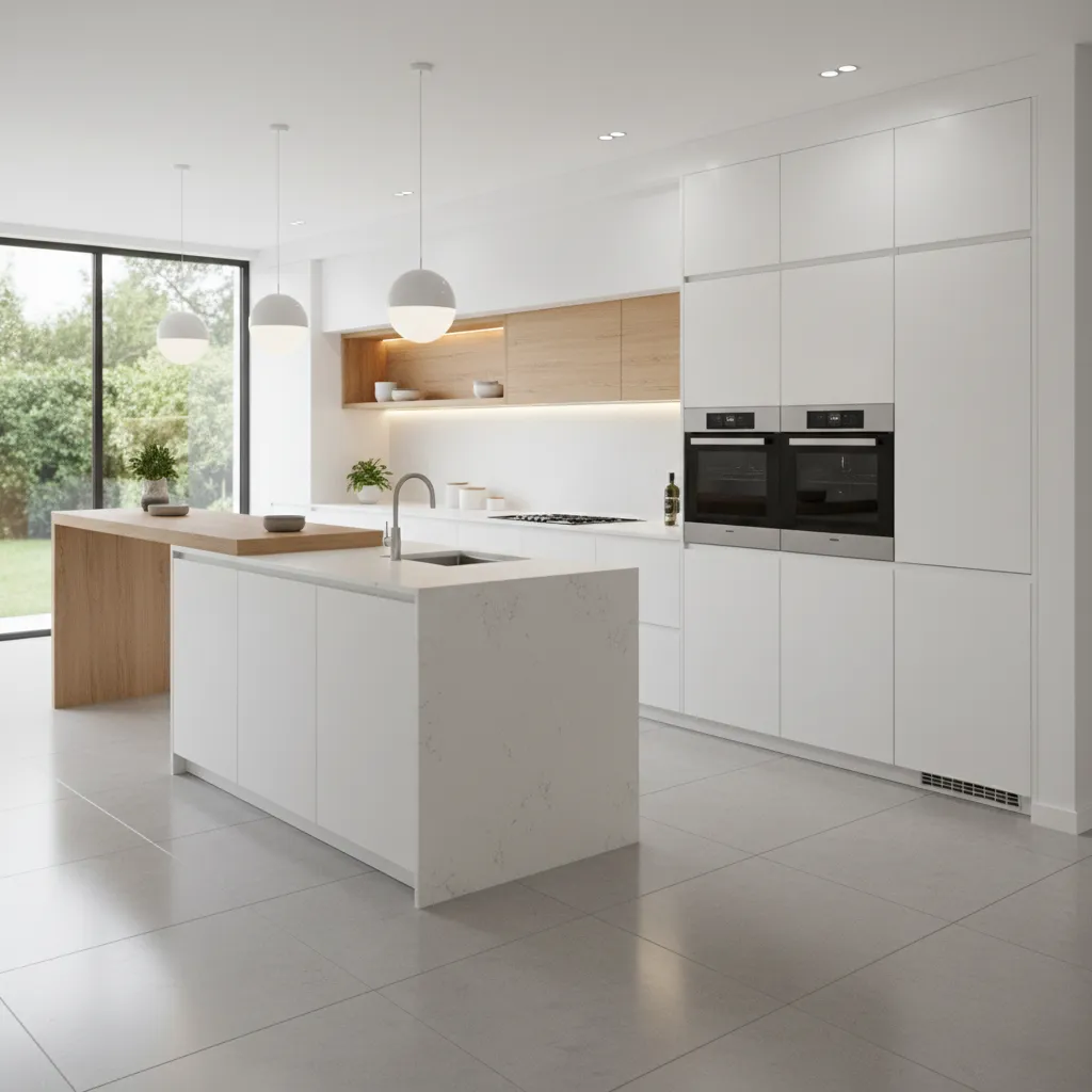 3D kitchen cabinet layout created with carpentry design software