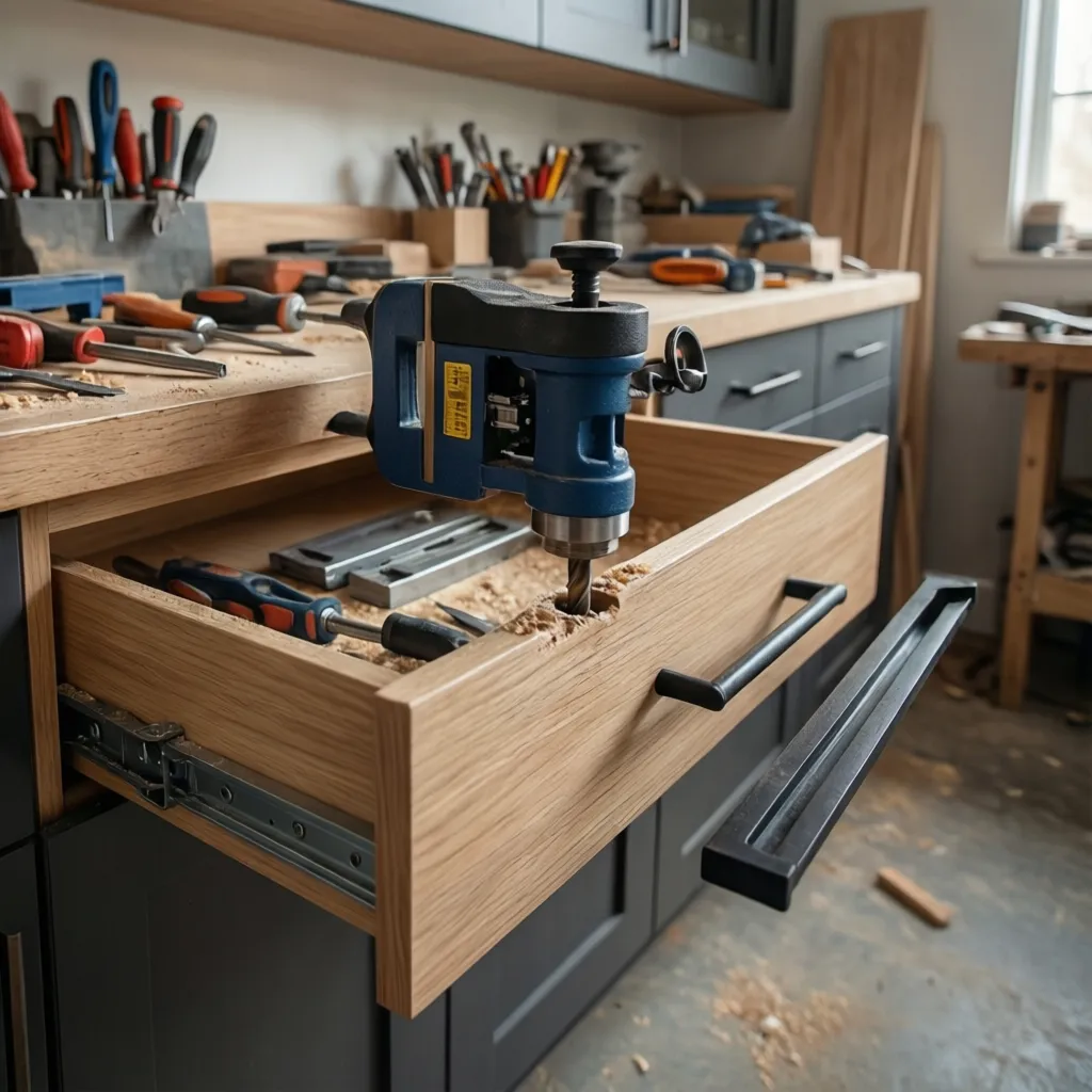 cabinet hardware jig aligning holes for black cabinet handles
