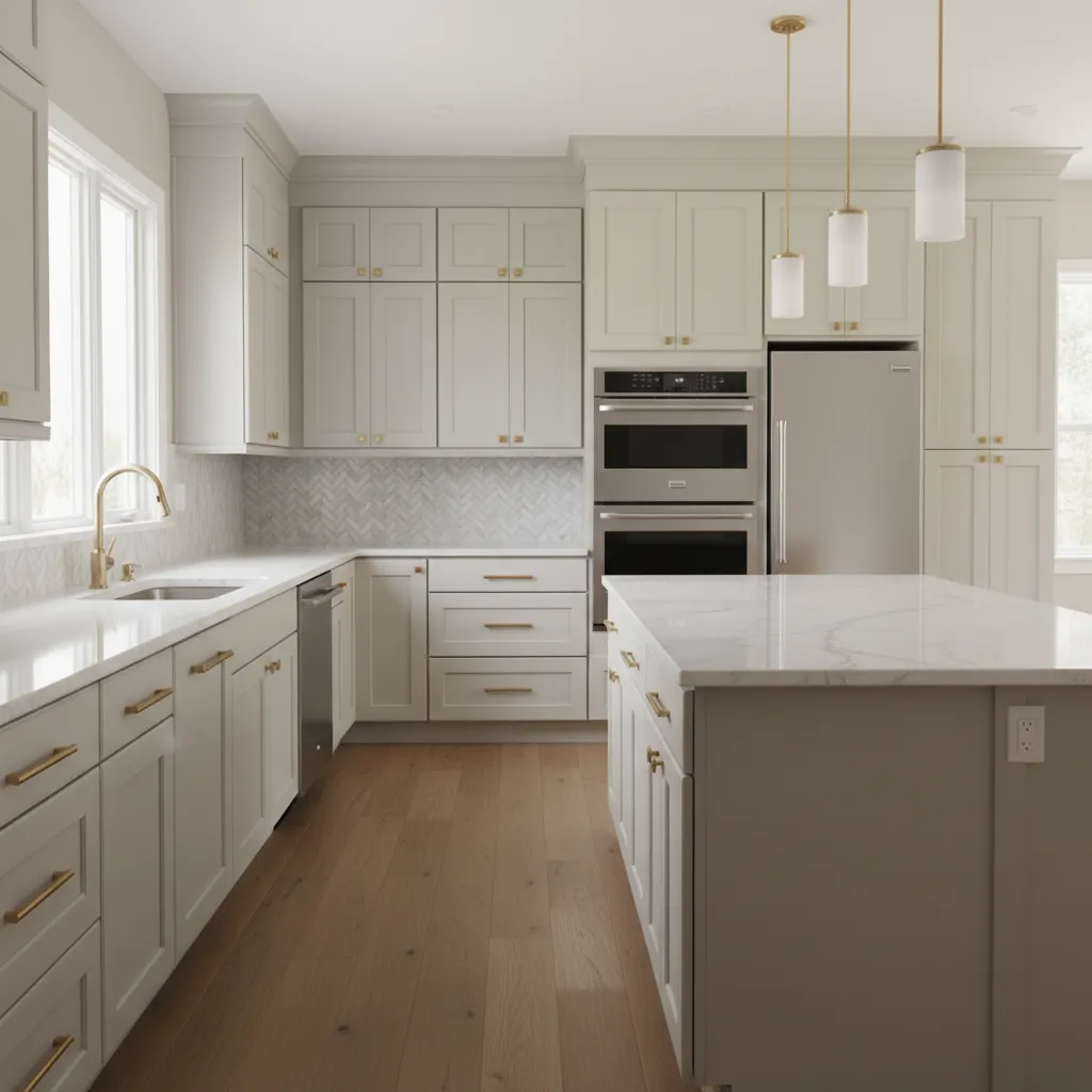 kitchen cabinet refacing with new shaker doors installed