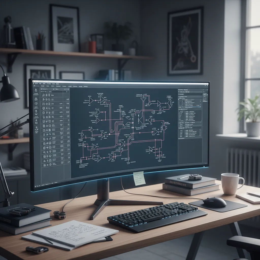 Electrical schematic CAD interface showing organized symbol library