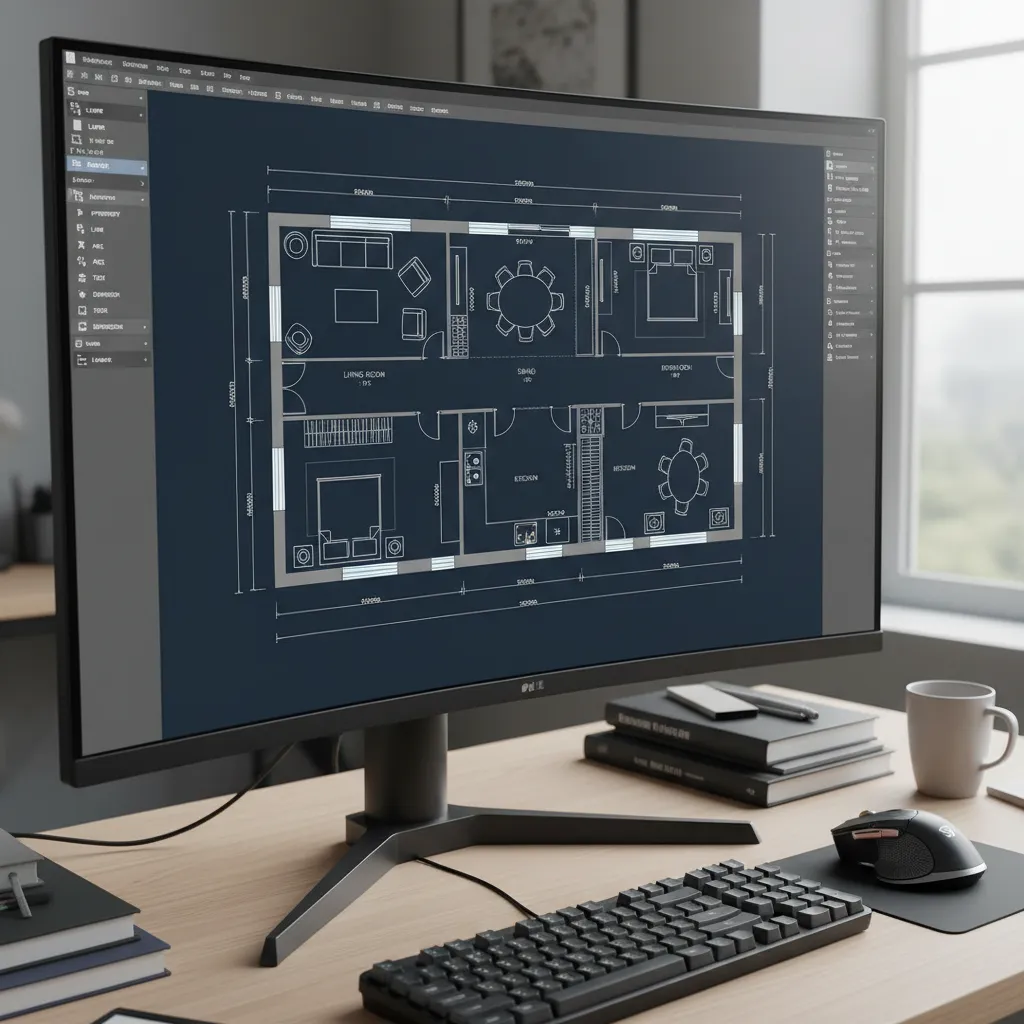 Detailed CAD floor plan showing accurate architectural measurements