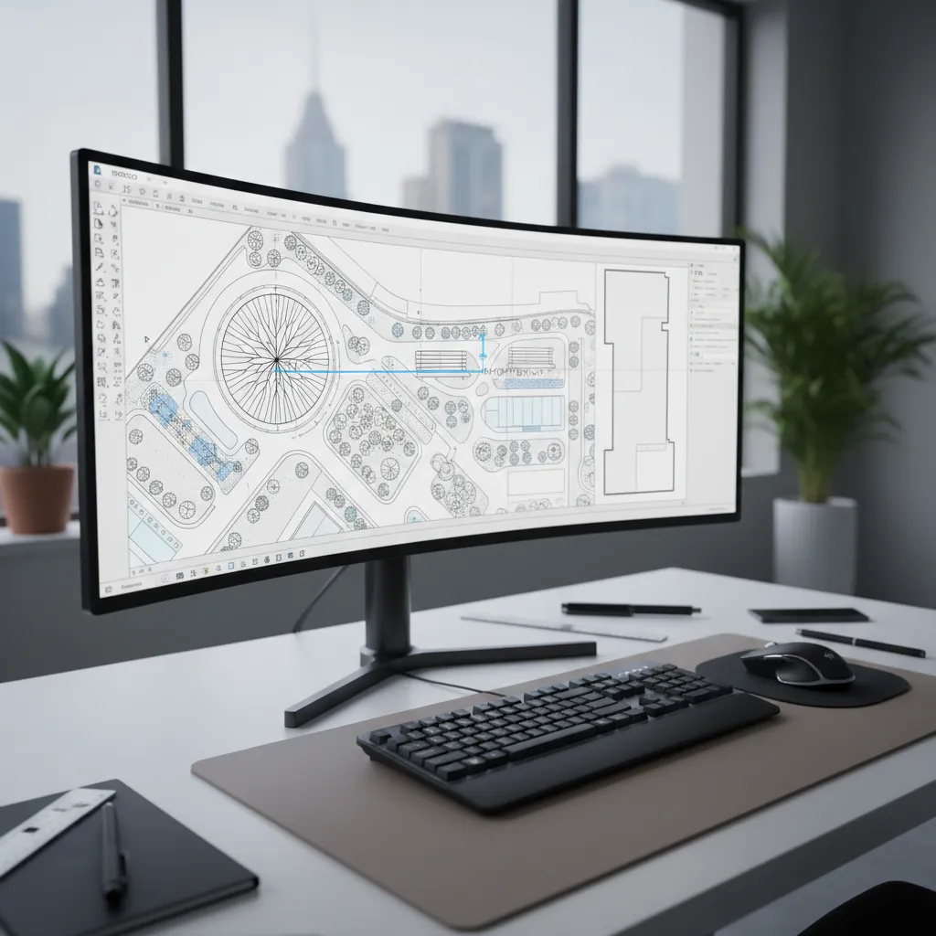 Designer measuring dimensions in CAD drawing to verify scale
