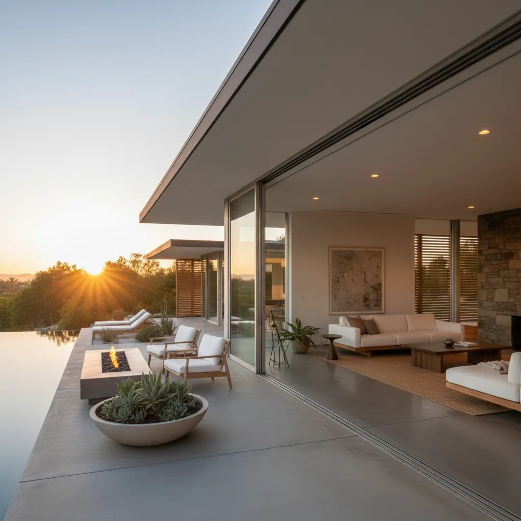 Casa moderna con patio conectado al salón